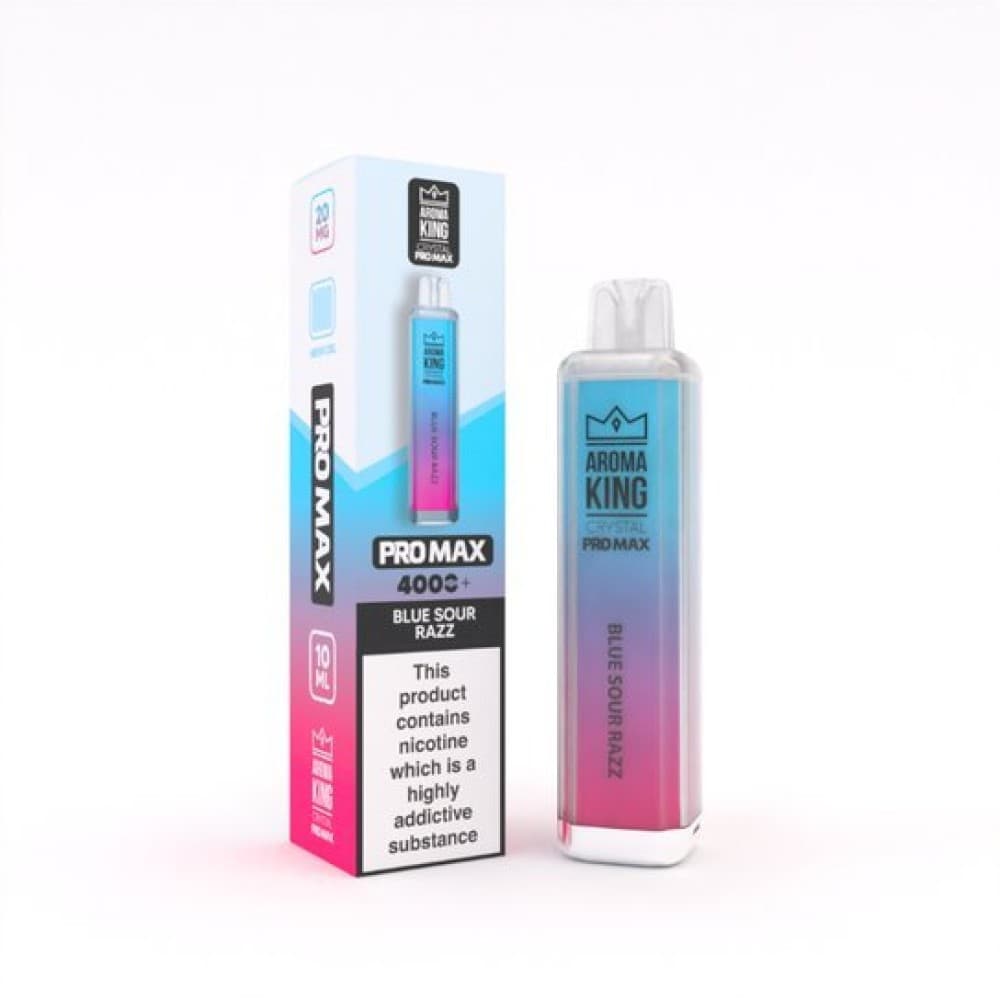 Blue Sour Razz Aroma King Crystal Pro Max 4000 Rechargeable Vape - Box of 10
