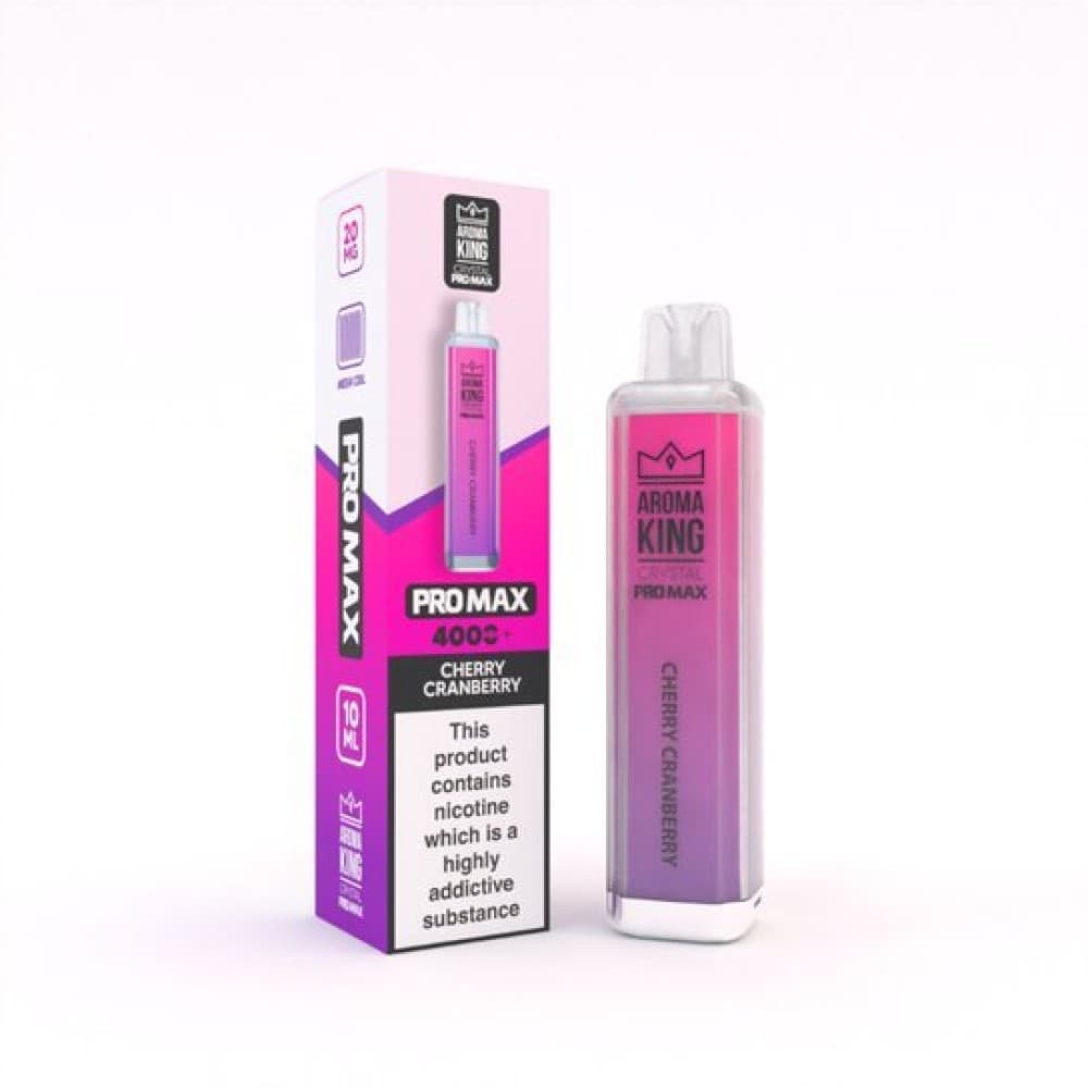 Cherry Cranberry Aroma King Crystal Pro Max 4000 Rechargeable Vape - Box of 10