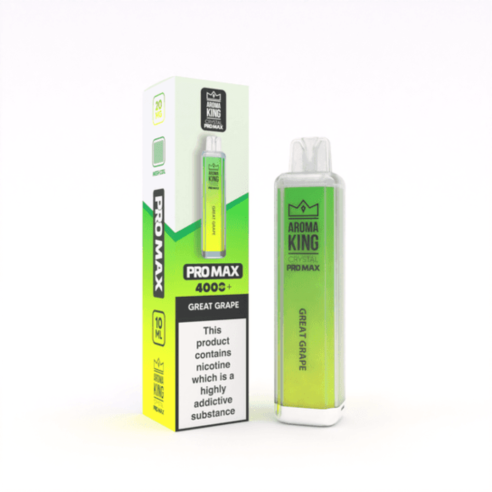 Great Grapes Aroma King Crystal Pro Max 4000 Rechargeable Vape - Box of 10