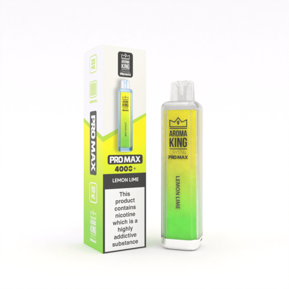 Lemon Lime Aroma King Crystal Pro Max 4000 Rechargeable Vape - Box of 10