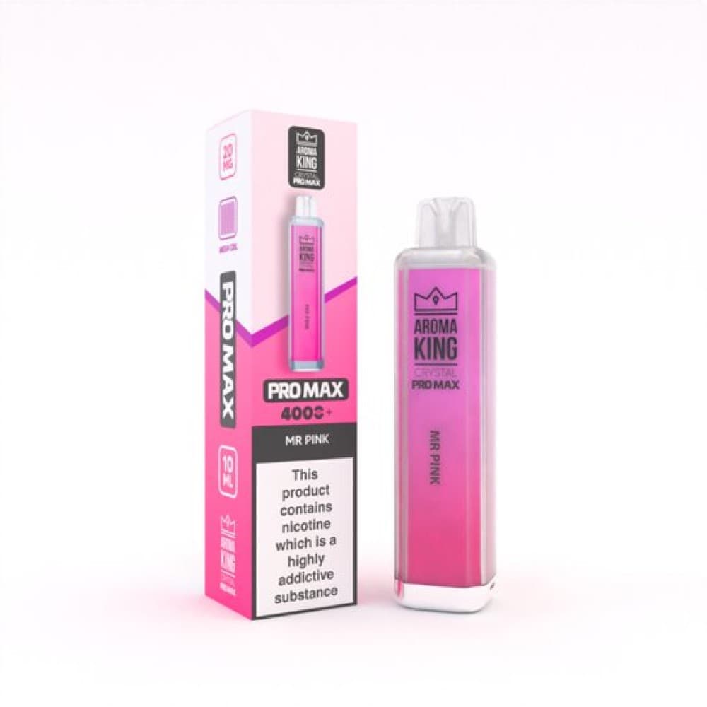 Mr Pink Aroma King Crystal Pro Max 4000 Rechargeable Vape - Box of 10