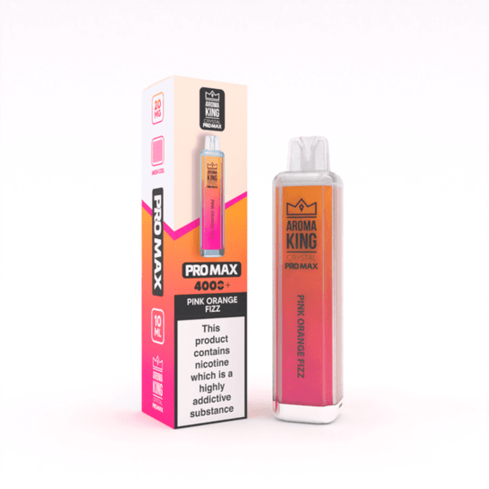 Pink Orange Fizz Aroma King Crystal Pro Max 4000 Rechargeable Vape - Box of 10