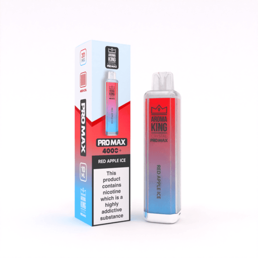 Red Apple Ice Aroma King Crystal Pro Max 4000 Rechargeable Vape - Box of 10