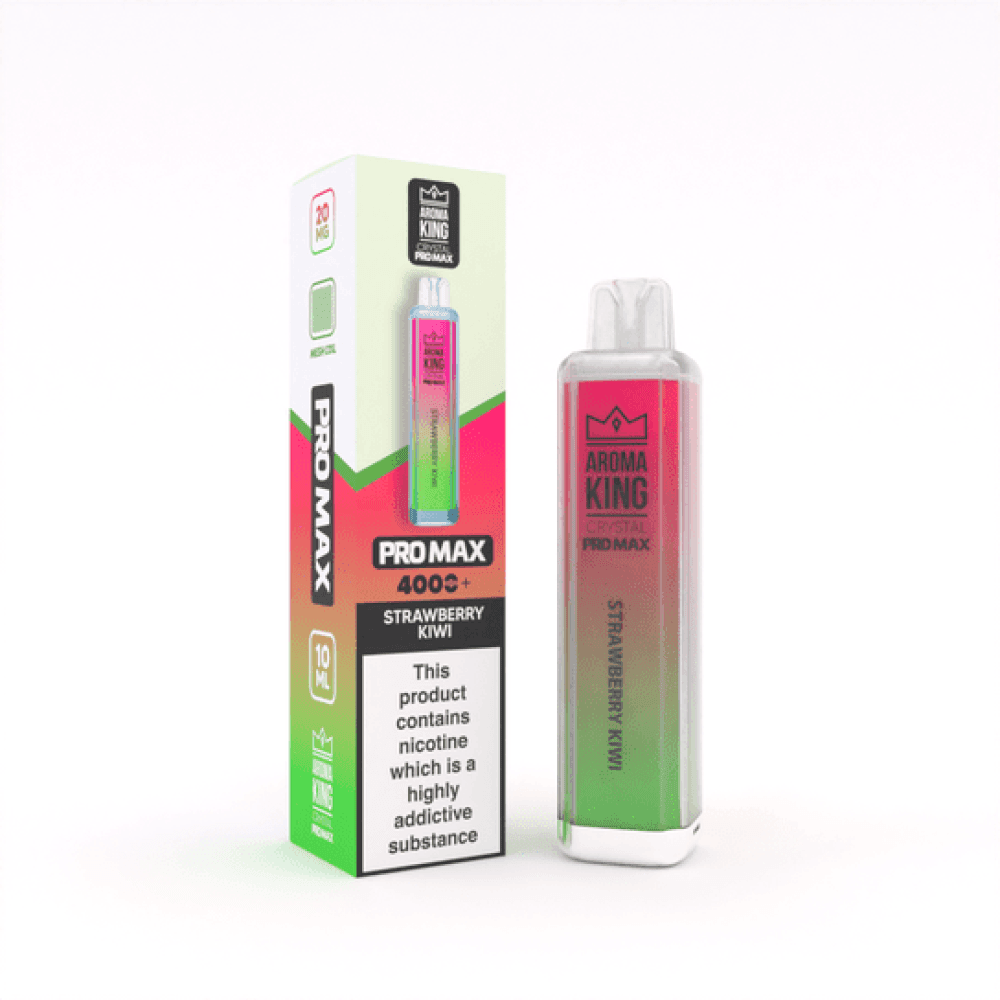 Strawberry Kiwi Aroma King Crystal Pro Max 4000 Rechargeable Vape - Box of 10