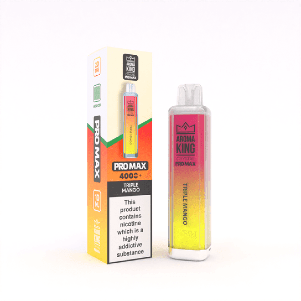 Triple Mango Aroma King Crystal Pro Max 4000 Rechargeable Vape - Box of 10