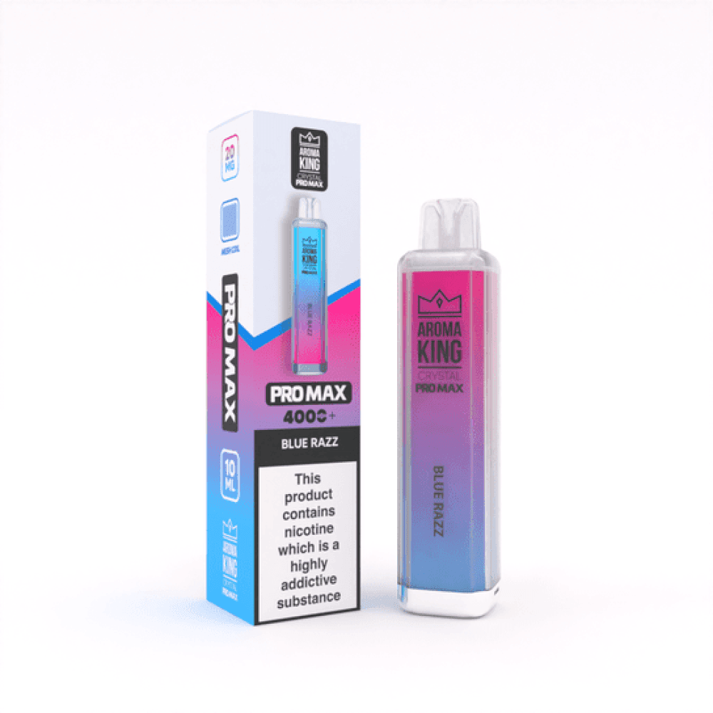 Blue Razz Aroma King Crystal Pro Max 4000 Rechargeable Vape - Box of 10