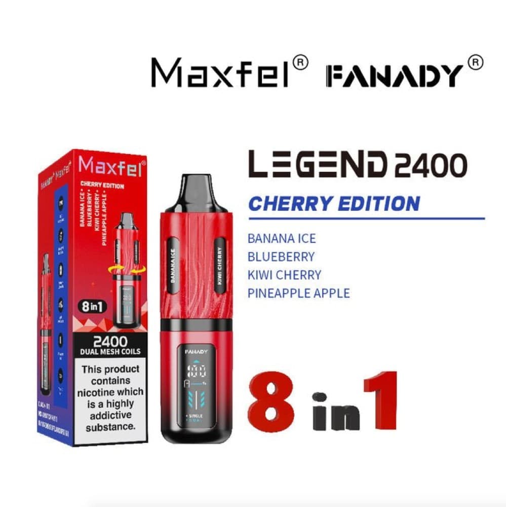Cherry Edition Maxfel 8 In 1 Fanady Legend 2400 Vape Box of 5