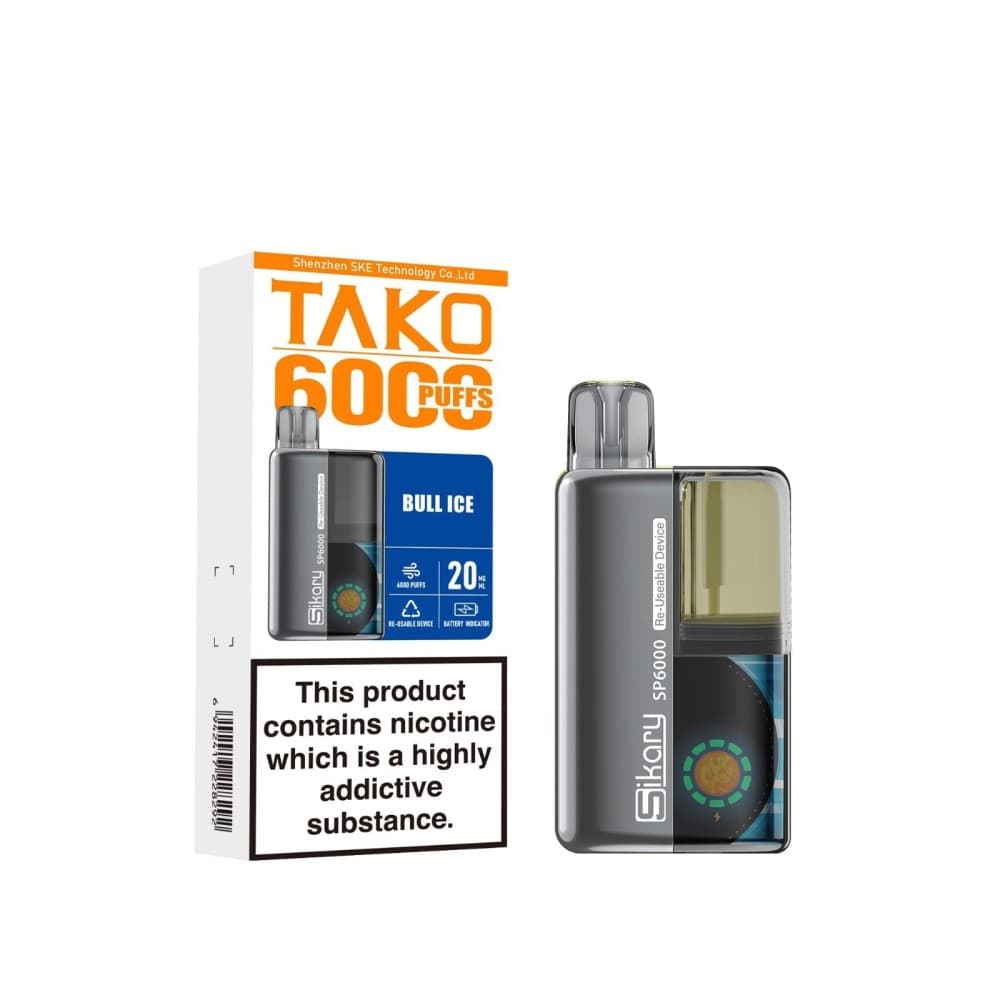 Bull Ice Ske Sikary Tako SP6000 Prefilled Pod Vape Box of 5