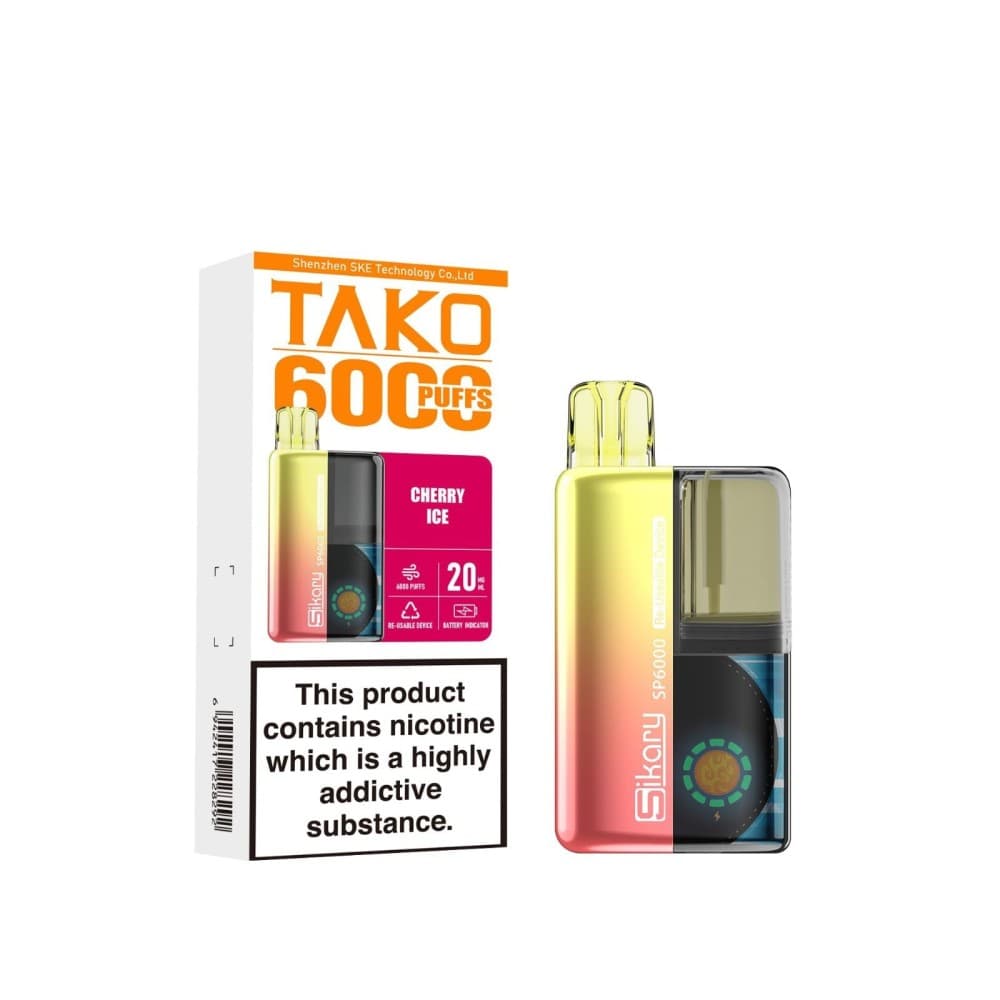 Cherry Ice Ske Sikary Tako SP6000 Prefilled Pod Vape Box of 5