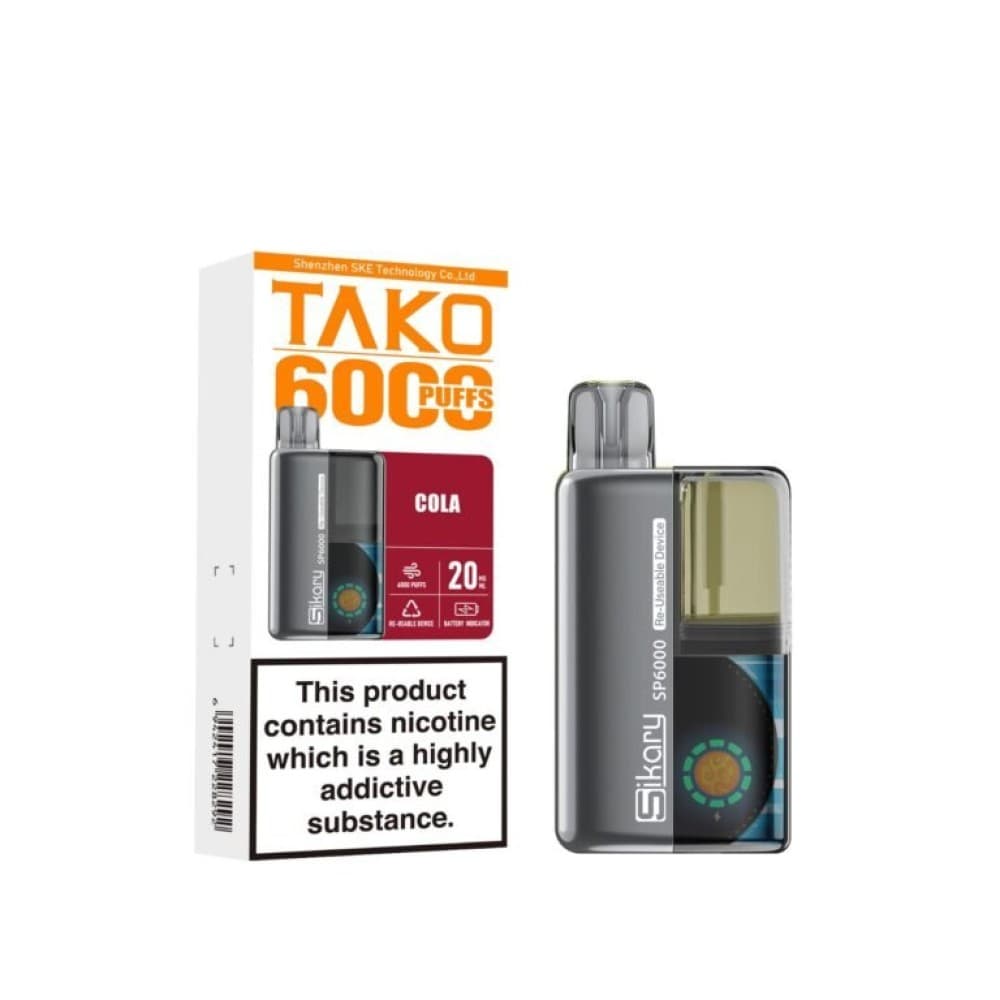 Cola Ske Sikary Tako SP6000 Prefilled Pod Vape Box of 5