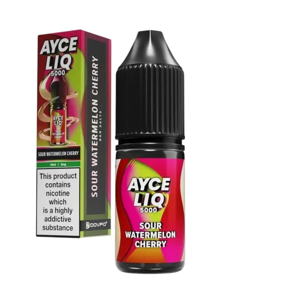 Sour Watermelon Cherry / 10mg Dovpo Ayce Liq 5000 Nic Salt 10ml E-Liquid Box of 10