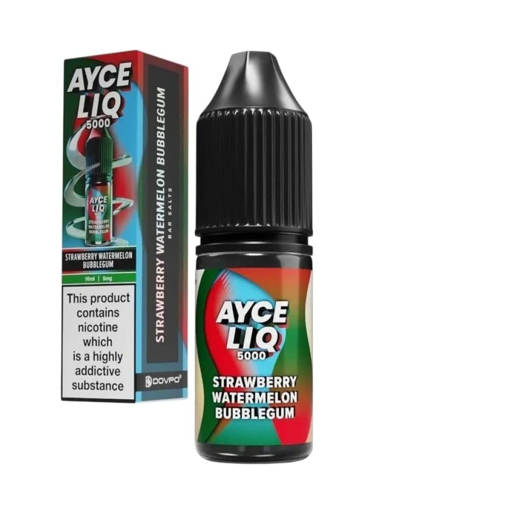 Strawberry Watermelon Bubble Gum / 10mg Dovpo Ayce Liq 5000 Nic Salt 10ml E-Liquid Box of 10
