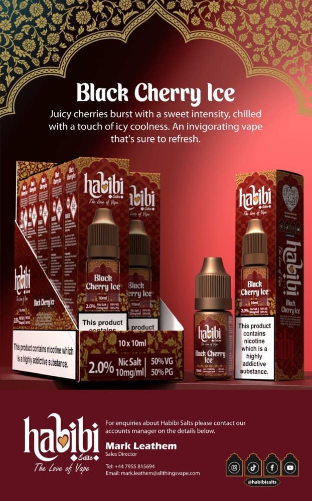 Black Cherry Ice / 10mg Habibi Salts Nic Salt 10ml E-Liquid Box of 10