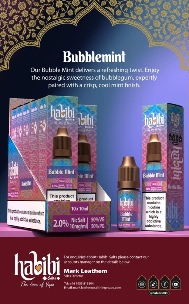 Bubblemint / 10mg Habibi Salts Nic Salt 10ml E-Liquid Box of 10