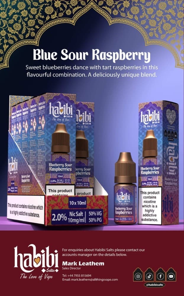 Blue Sour Raspberry / 10mg Habibi Salts Nic Salt 10ml E-Liquid Box of 10