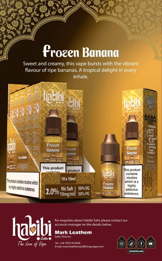 Frozen Banana / 10mg Habibi Salts Nic Salt 10ml E-Liquid Box of 10