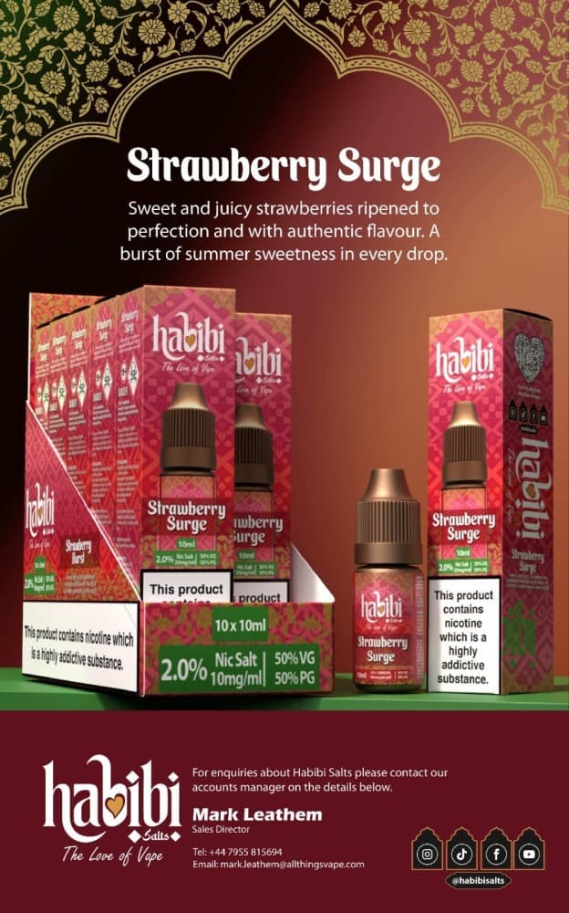 Strawberry Surge / 10mg Habibi Salts Nic Salt 10ml E-Liquid Box of 10