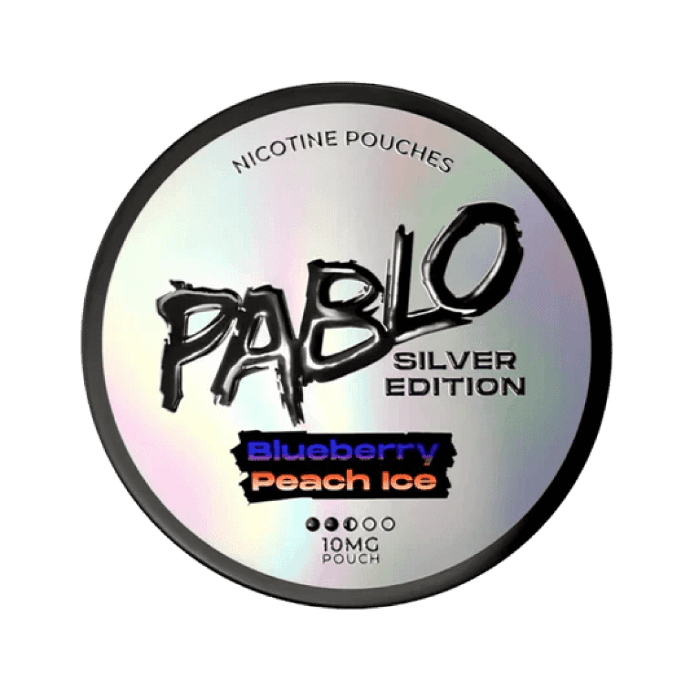Blueberry Peach Ice / 10.15mg Pablo Silver Edition Nicotine Pouches Pack of 10