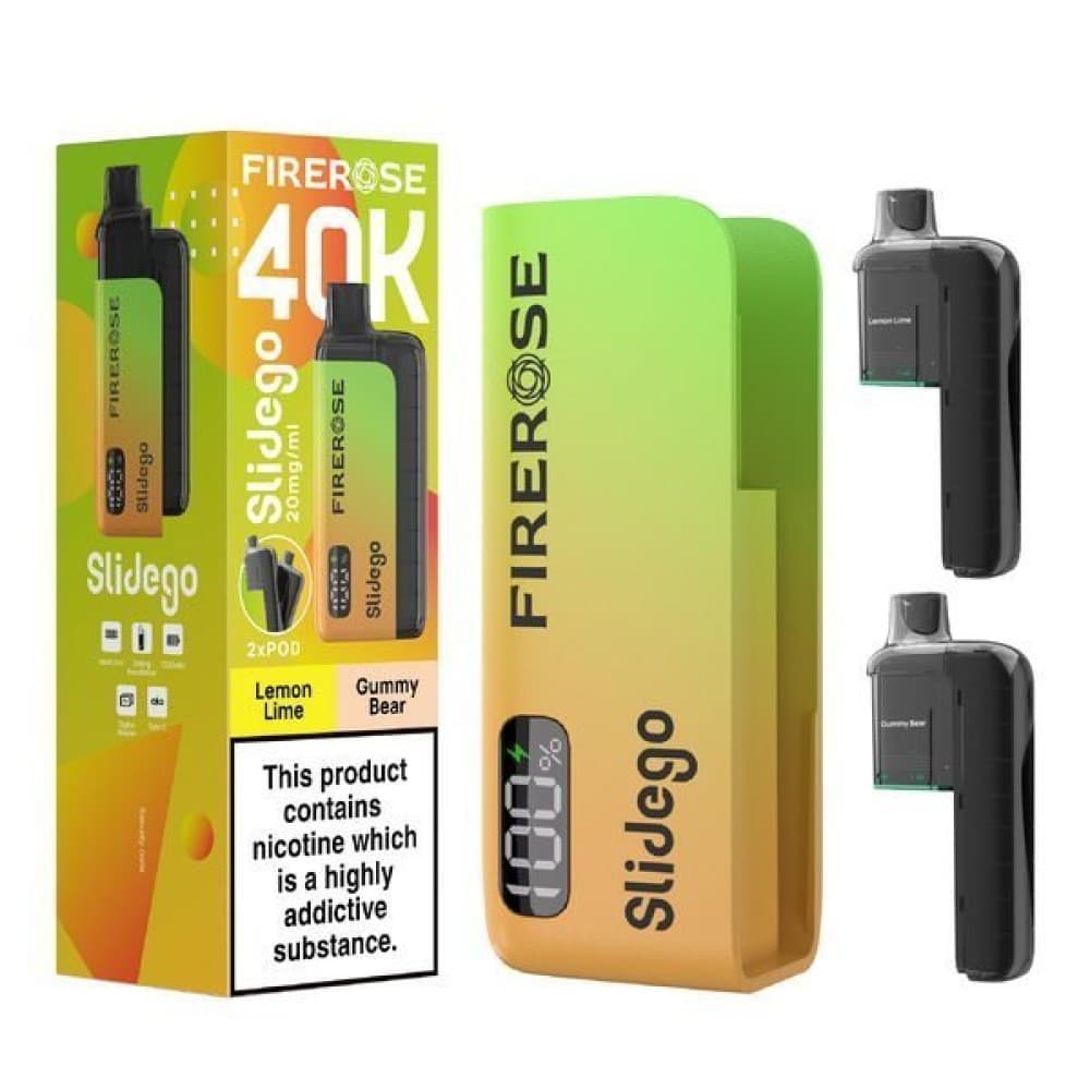 Lemon Lime / Gummy Bear Elux FireRose Slidego 40K Prefilled Pod Kit Box of 5
