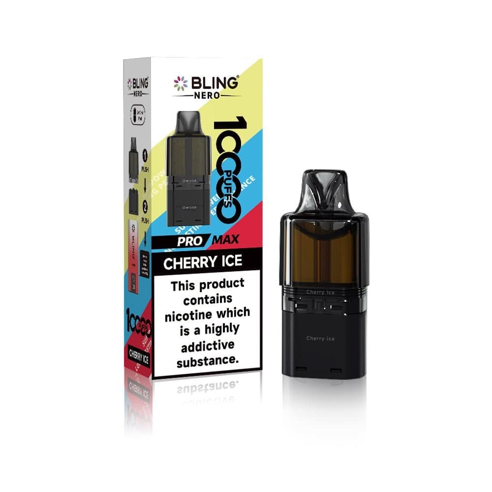 Cherry Ice Crystal Bling Nero 10k Prefilled Pods - Box of 5