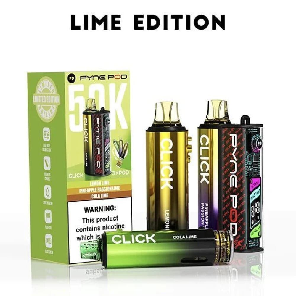 Lime Edition Pyne Pod Click 50k Prefilled Pod Vape Kit - Box of 5