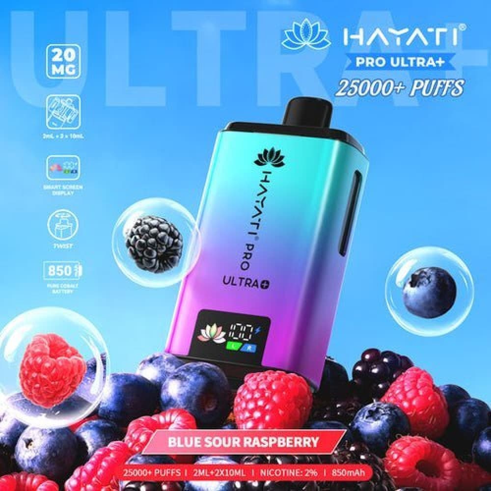 Blue Sour Raspberry Hayati Pro Ultra Plus 25000 Prefilled Pod Vape Kit - Box of 5