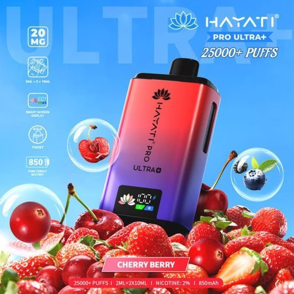 Cherry Berry Hayati Pro Ultra Plus 25000 Prefilled Pod Vape Kit - Box of 5