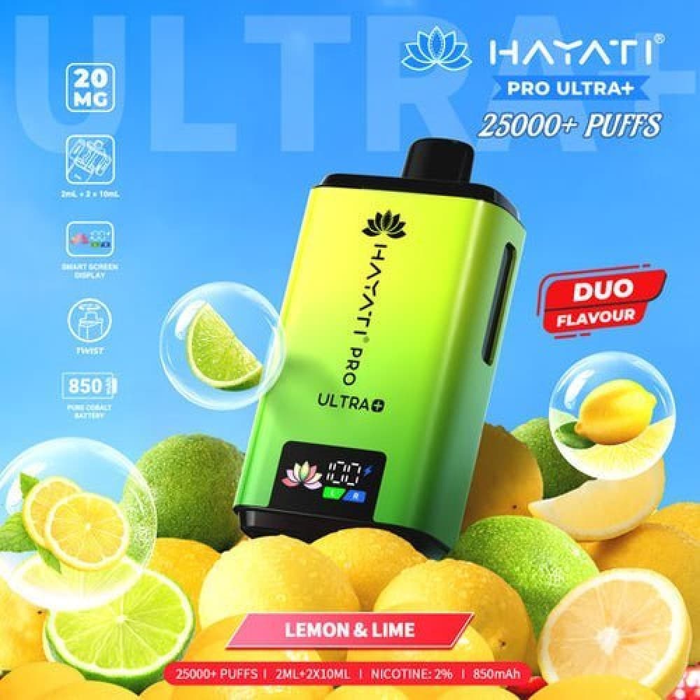 Lemon Lime Hayati Pro Ultra Plus 25000 Prefilled Pod Vape Kit - Box of 5