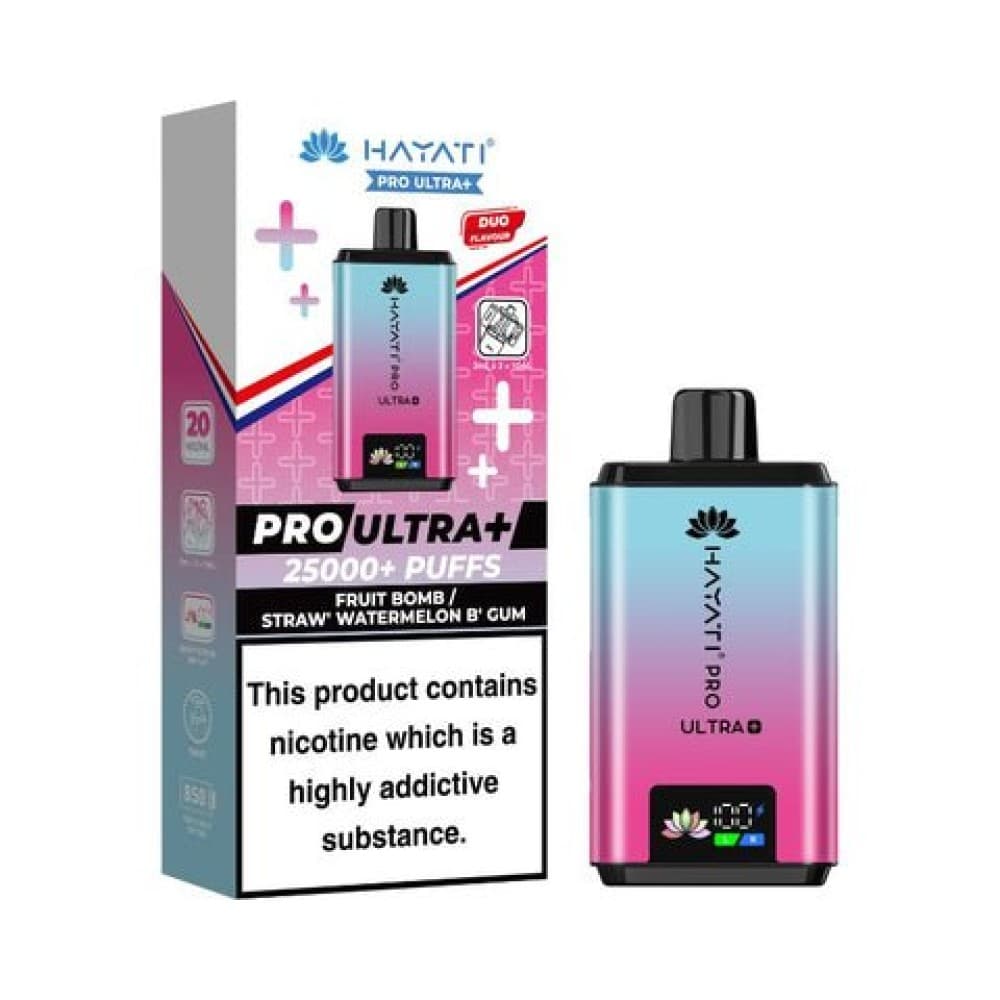 Fruit Bomb / Strawberry Watermelon Bubblegum Hayati Pro Ultra Plus 25000 Prefilled Pod Vape Kit - Box of 5