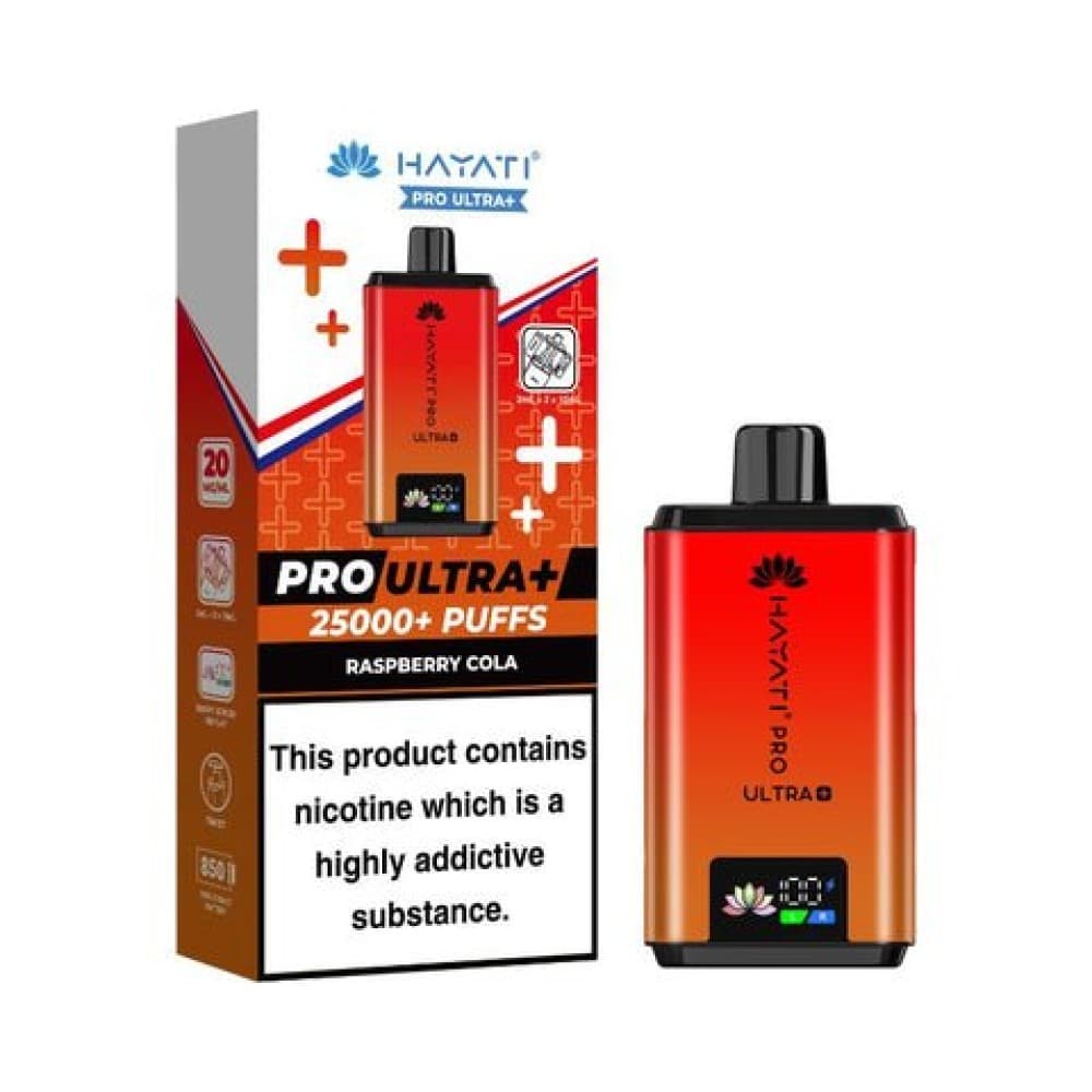 Raspberry Cola Hayati Pro Ultra Plus 25000 Prefilled Pod Vape Kit - Box of 5