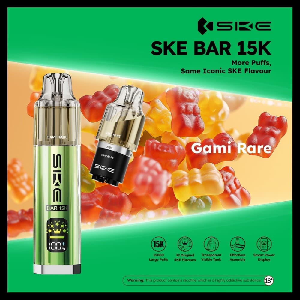 Gami Rare *New* Ske Bar 15k Prefilled Pod Vape Kit Pack of 5