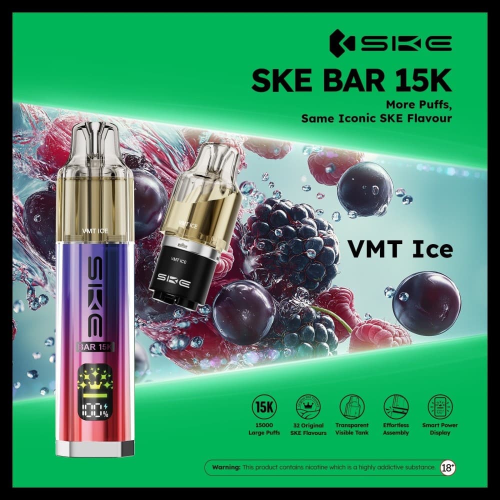 VMT Ice *New* Ske Bar 15k Prefilled Pod Vape Kit Pack of 5