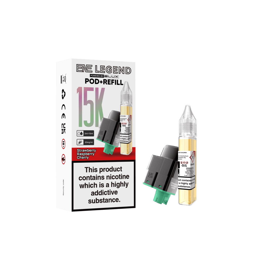 Strawberry Raspberry Cherry Ice Elux ENE Legend 15k Replacement Pods Pack of 5