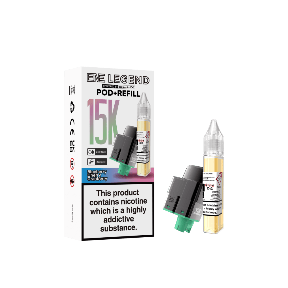 Blueberry Cherry Cranberry Elux ENE Legend 15k Replacement Pods Pack of 5