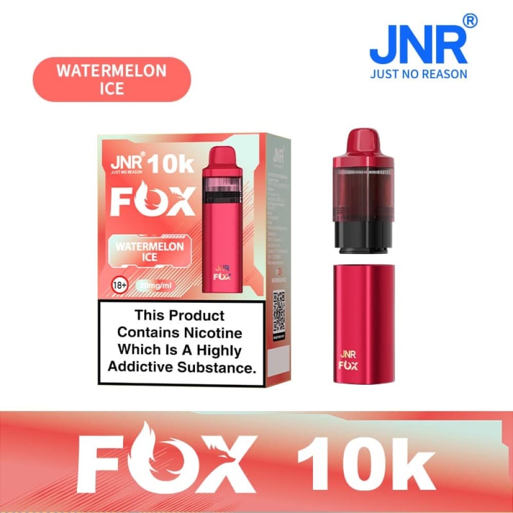 Watermelon Ice JNR Fox 10k Prefilled Pod kit Vape Box of 5