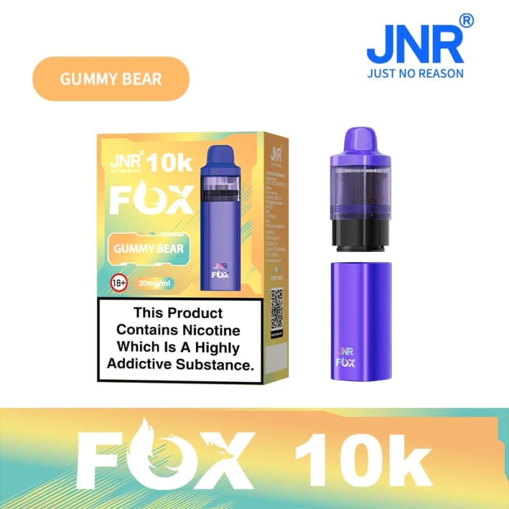 Gummy Bear JNR Fox 10k Prefilled Pod kit Vape Box of 5