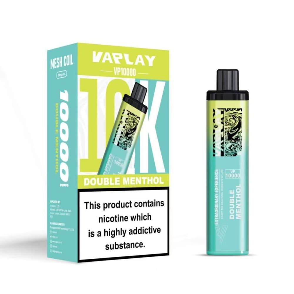 Double Menthol Vaplay VP10000 Prefilled Pod Vape Kit Box of 5