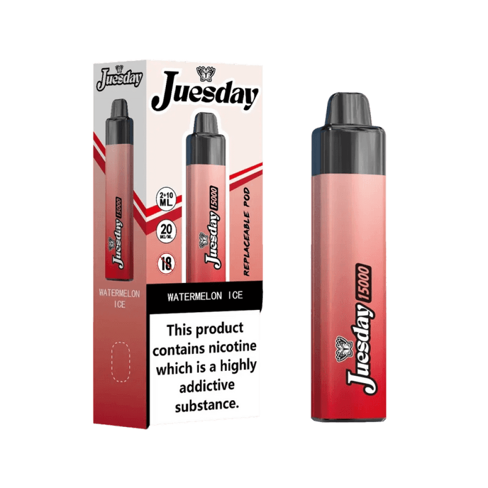 Watermelon Ice Juesday 15k Prefilled Vape Kit Box of 10