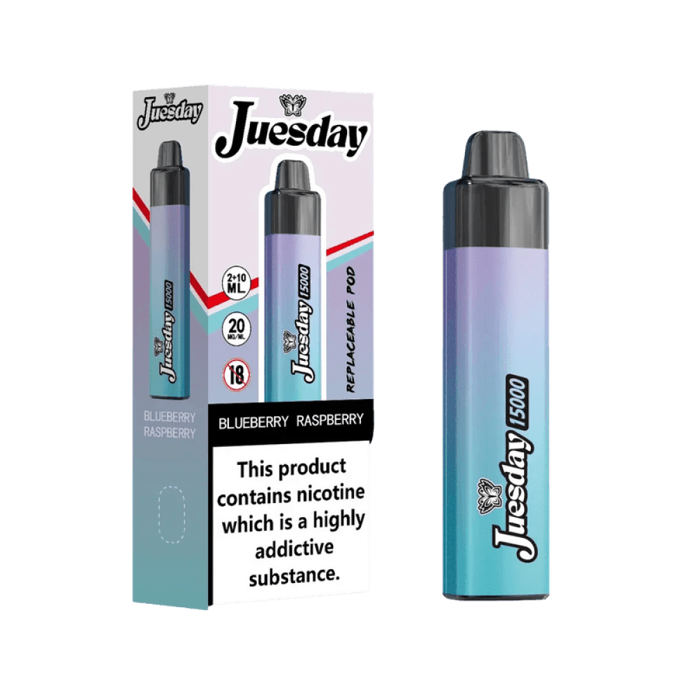 Blueberry Raspberry Juesday 15k Prefilled Vape Kit Box of 10