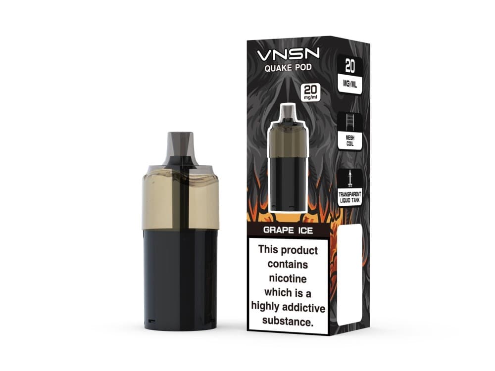 Grape Ice VNSN Quake 10000 Replacement Pods Box of 5