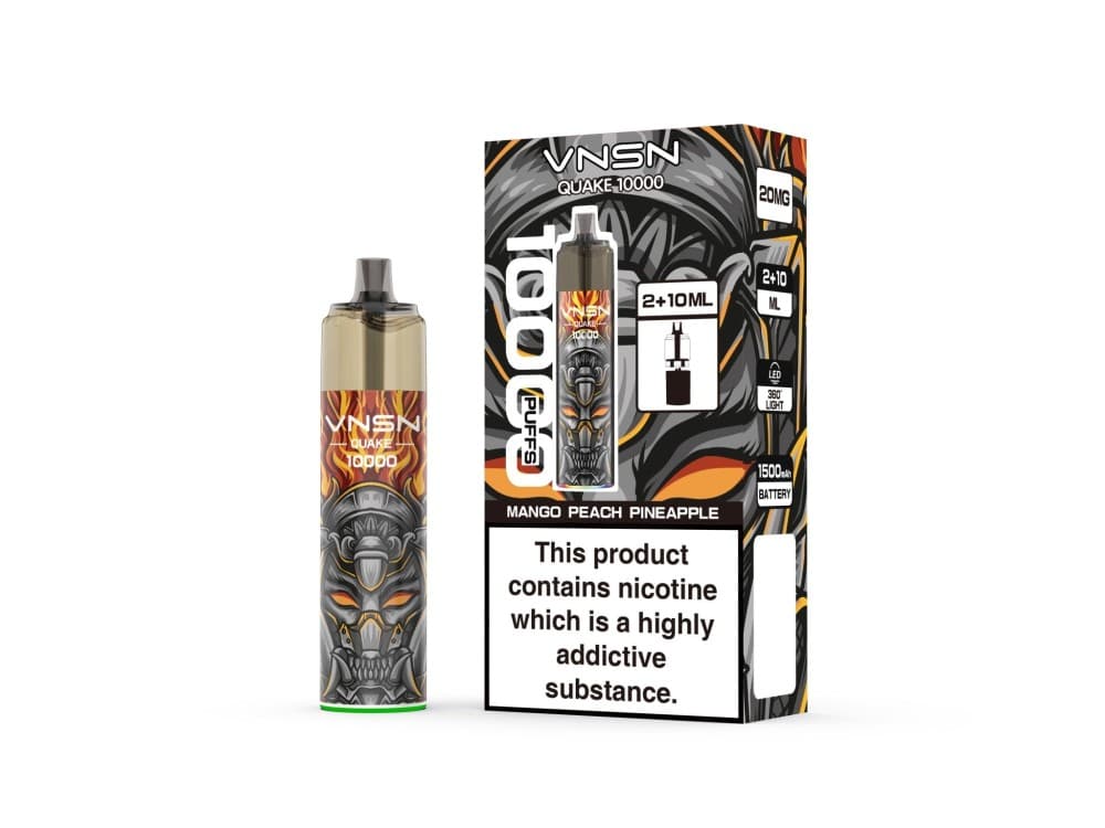Mango Peach Pineapple VNSN Quake 10000 Prefilled Refill Pod Vape Kit Box of 5