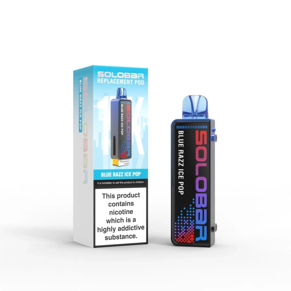 Blue Razz Ice Pop Solo Bar 15K Prefilled Pods Box of 5