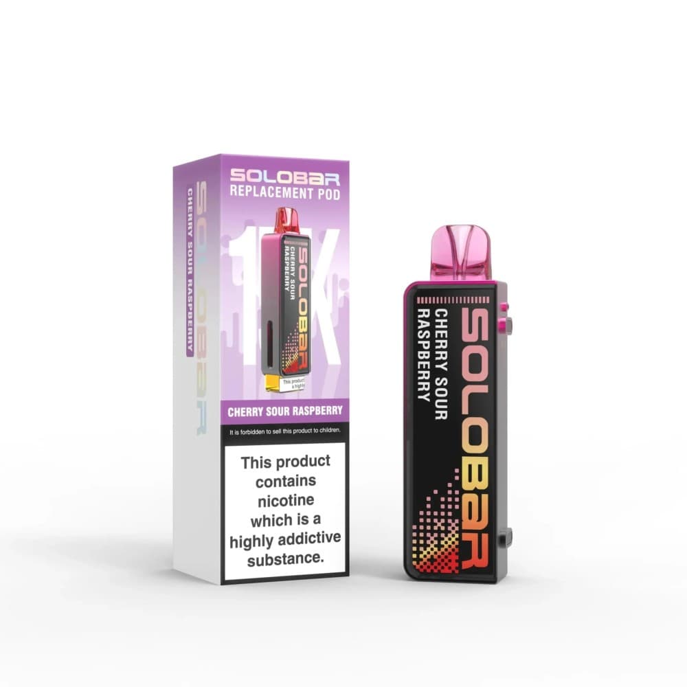 Cherry Sour Raspberry Solo Bar 15K Prefilled Pods Box of 5