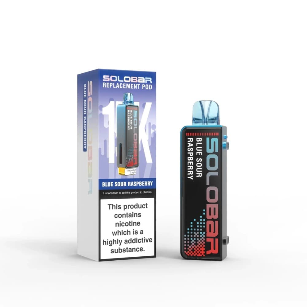 Blue Sour Raspberry Solo Bar 15K Prefilled Pods Box of 5