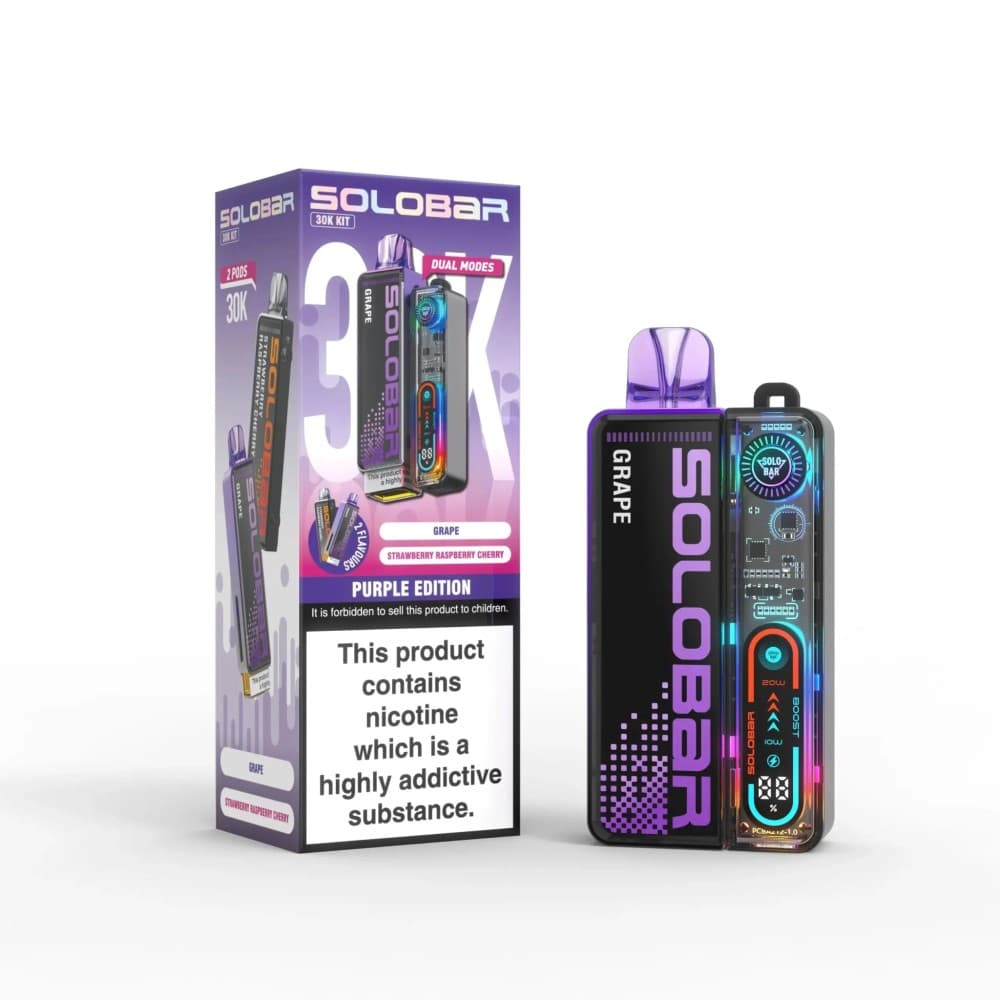 Purple Edition Solo Bar Boost 30K Prefilled Vape Kit Box of 5