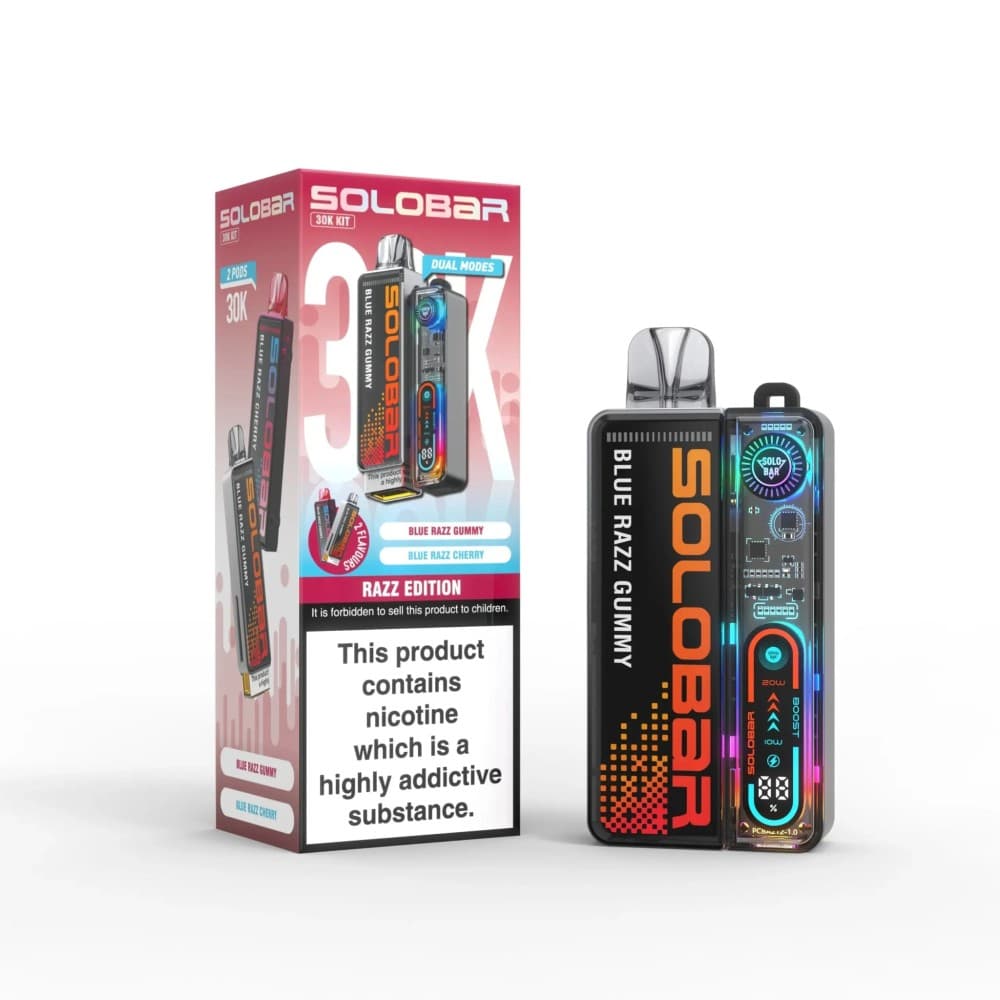 Razz Edition Solo Bar Boost 30K Prefilled Vape Kit Box of 5