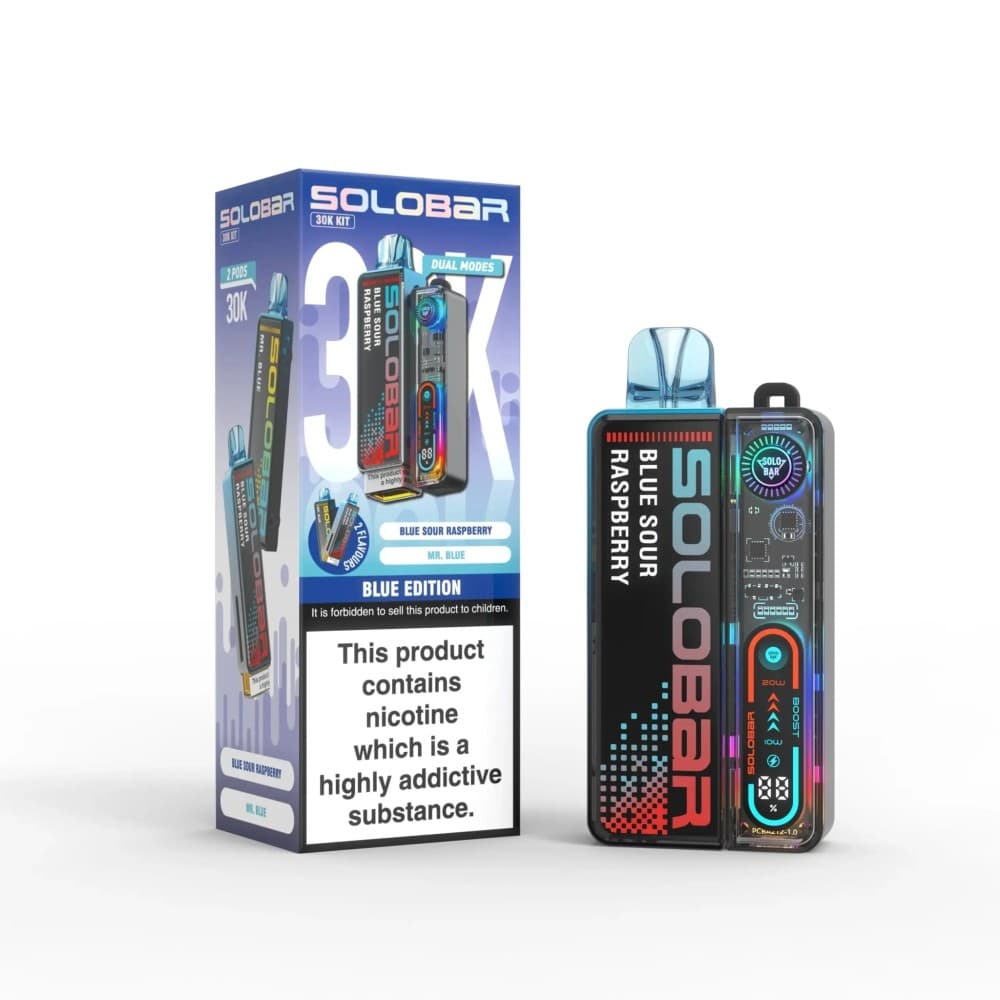 Blue Edition Solo Bar Boost 30K Prefilled Vape Kit Box of 5