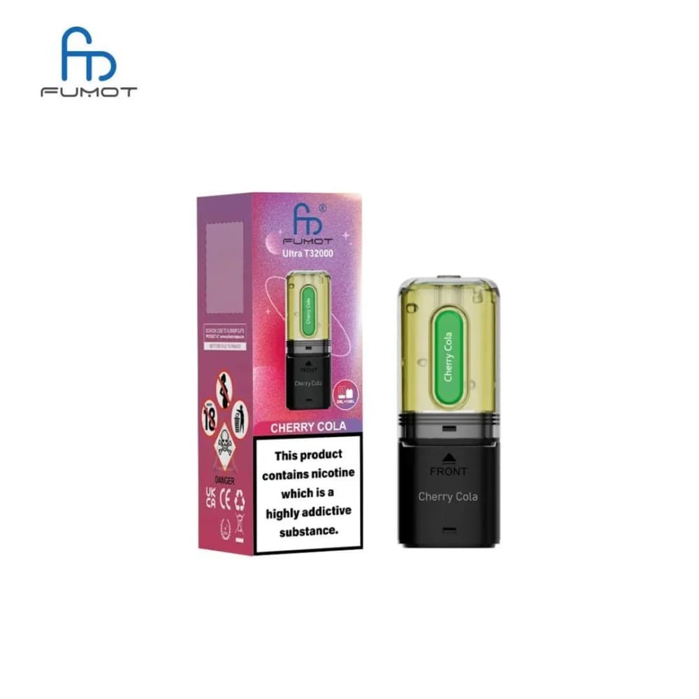 Cherry Cola RandM Fumot T32000 Ultra Replacement Pods Box of 5