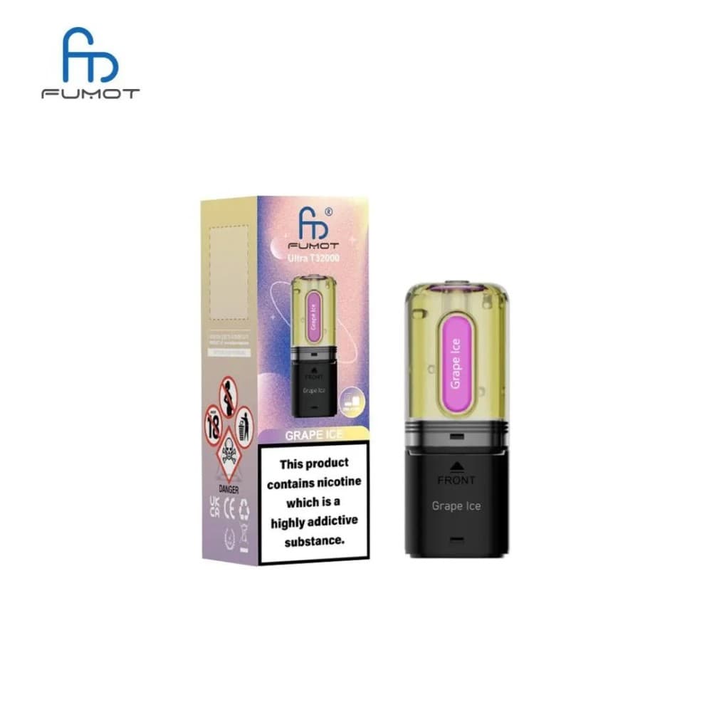 Grape Ice RandM Fumot T32000 Ultra Replacement Pods Box of 5