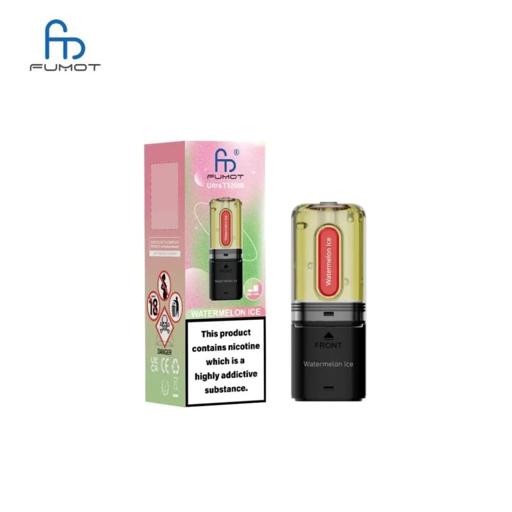 Watermelon Ice RandM Fumot T32000 Ultra Replacement Pods Box of 5